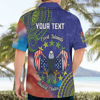 Personalised United States And Cook Islands Hawaiian Shirt USA Eagle Mix Polynesian Pattern LT14 - Polynesian Pride