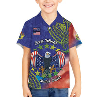 Personalised United States And Cook Islands Hawaiian Shirt USA Eagle Mix Polynesian Pattern LT14 - Polynesian Pride