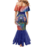 Personalised United States And Cook Islands Mermaid Dress USA Eagle Mix Polynesian Pattern LT14 - Polynesian Pride