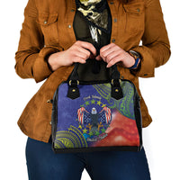 Personalised United States And Cook Islands Shoulder Handbag USA Eagle Mix Polynesian Pattern LT14 - Polynesian Pride
