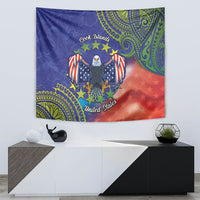 Personalised United States And Cook Islands Tapestry USA Eagle Mix Polynesian Pattern LT14 - Polynesian Pride