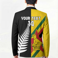 Custom New Zealand and Zimbabwe Blazer NZ Fern Zim Flag Half Style LT14 - Polynesian Pride