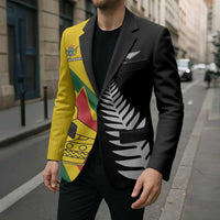 Custom New Zealand and Zimbabwe Blazer NZ Fern Zim Flag Half Style LT14 - Polynesian Pride
