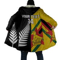 Custom New Zealand and Zimbabwe Cloak NZ Fern Zim Flag Half Style LT14 - Polynesian Pride