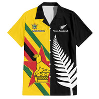 Custom New Zealand and Zimbabwe Hawaiian Shirt NZ Fern Zim Flag Half Style