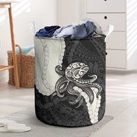 Black Polynesia Tribal Octopus Tattoo Laundry Basket Pikake Lei Polynesian Pattern LT14 Black - Polynesian Pride