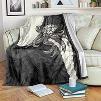 Black Polynesia Tribal Octopus Tattoo Blanket Pikake Lei Polynesian Pattern LT14 Black - Polynesian Pride