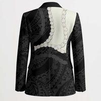 Black Polynesia Tribal Octopus Tattoo Blazer Pikake Lei Polynesian Pattern LT14 - Polynesian Pride