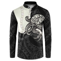 Black Polynesia Tribal Octopus Tattoo Button Sweatshirt Pikake Lei Polynesian Pattern LT14 Black - Polynesian Pride