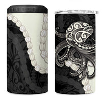 Black Polynesia Tribal Octopus Tattoo 4 in 1 Can Cooler Tumbler Pikake Lei Polynesian Pattern LT14 One Size: 16 oz Black - Polynesian Pride