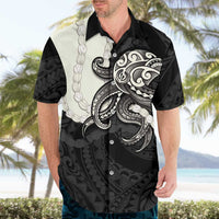 Black Polynesia Tribal Octopus Tattoo Hawaiian Shirt Pikake Lei Polynesian Pattern