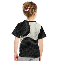 Black Polynesia Tribal Octopus Tattoo Kid T Shirt Pikake Lei Polynesian Pattern LT14 - Polynesian Pride