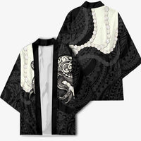 Black Polynesia Tribal Octopus Tattoo Kimono Pikake Lei Polynesian Pattern