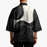 Black Polynesia Tribal Octopus Tattoo Kimono Pikake Lei Polynesian Pattern
