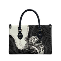 Black Polynesia Tribal Octopus Tattoo Leather Bag Pikake Lei Polynesian Pattern LT14 - Polynesian Pride