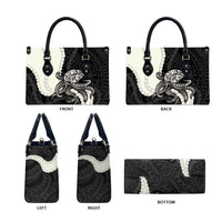 Black Polynesia Tribal Octopus Tattoo Leather Bag Pikake Lei Polynesian Pattern LT14 - Polynesian Pride