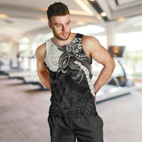 Black Polynesia Tribal Octopus Tattoo Men Tank Top Pikake Lei Polynesian Pattern LT14 Black - Polynesian Pride