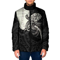 Black Polynesia Tribal Octopus Tattoo Padded Jacket Pikake Lei Polynesian Pattern LT14 Men Black - Polynesian Pride