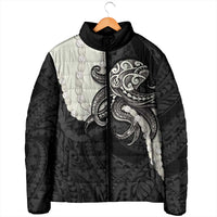 Black Polynesia Tribal Octopus Tattoo Padded Jacket Pikake Lei Polynesian Pattern LT14 - Polynesian Pride