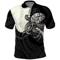 Black Polynesia Tribal Octopus Tattoo Polo Shirt Pikake Lei Polynesian Pattern LT14 Black - Polynesian Pride