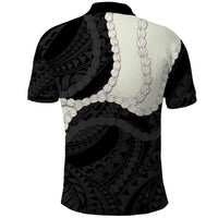 Black Polynesia Tribal Octopus Tattoo Polo Shirt Pikake Lei Polynesian Pattern LT14 - Polynesian Pride