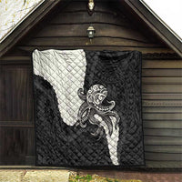 Black Polynesia Tribal Octopus Tattoo Quilt Pikake Lei Polynesian Pattern LT14 - Polynesian Pride