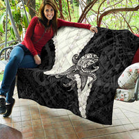 Black Polynesia Tribal Octopus Tattoo Quilt Pikake Lei Polynesian Pattern LT14 - Polynesian Pride