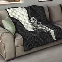 Black Polynesia Tribal Octopus Tattoo Quilt Pikake Lei Polynesian Pattern LT14 - Polynesian Pride