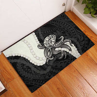 Black Polynesia Tribal Octopus Tattoo Rubber Doormat Pikake Lei Polynesian Pattern LT14 - Polynesian Pride