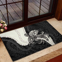 Black Polynesia Tribal Octopus Tattoo Rubber Doormat Pikake Lei Polynesian Pattern LT14 - Polynesian Pride