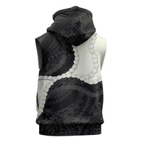 Black Polynesia Tribal Octopus Tattoo Sleeveless Hoodie Pikake Lei Polynesian Pattern LT14 - Polynesian Pride