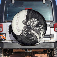Black Polynesia Tribal Octopus Tattoo Spare Tire Cover Pikake Lei Polynesian Pattern LT14 Black - Polynesian Pride