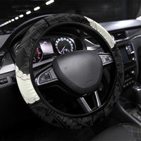 Black Polynesia Tribal Octopus Tattoo Steering Wheel Cover Pikake Lei Polynesian Pattern LT14 Universal Fit Black - Polynesian Pride