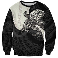 Black Polynesia Tribal Octopus Tattoo Sweatshirt Pikake Lei Polynesian Pattern LT14 Unisex Black - Polynesian Pride