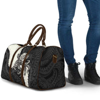 Black Polynesia Tribal Octopus Tattoo Travel Bag Pikake Lei Polynesian Pattern