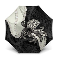 Black Polynesia Tribal Octopus Tattoo Umbrella Pikake Lei Polynesian Pattern LT14 One Size Folded 11.42 inch Opened Diameter 37.4 inch Black - Polynesian Pride