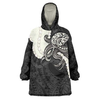 Black Polynesia Tribal Octopus Tattoo Wearable Blanket Hoodie Pikake Lei Polynesian Pattern LT14 One Size Black - Polynesian Pride