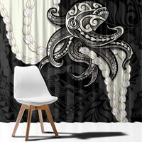 Black Polynesia Tribal Octopus Tattoo Window Curtain Pikake Lei Polynesian Pattern LT14 - Polynesian Pride