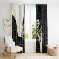 Black Polynesia Tribal Octopus Tattoo Window Curtain Pikake Lei Polynesian Pattern LT14 - Polynesian Pride