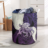 Purple Galaxy Polynesia Tribal Octopus Tattoo Laundry Basket Pikake Lei Polynesian Pattern LT14 Purple - Polynesian Pride