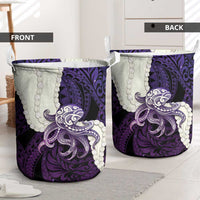 Purple Galaxy Polynesia Tribal Octopus Tattoo Laundry Basket Pikake Lei Polynesian Pattern LT14 - Polynesian Pride