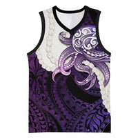 Purple Galaxy Polynesia Tribal Octopus Tattoo Basketball Jersey Pikake Lei Polynesian Pattern LT14 Unisex Purple - Polynesian Pride