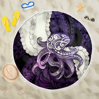 Purple Galaxy Polynesia Tribal Octopus Tattoo Beach Blanket Pikake Lei Polynesian Pattern LT14 One Size 150cm Purple - Polynesian Pride
