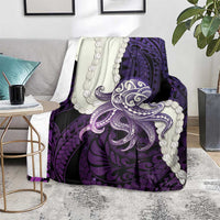 Purple Galaxy Polynesia Tribal Octopus Tattoo Blanket Pikake Lei Polynesian Pattern LT14 - Polynesian Pride