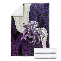 Purple Galaxy Polynesia Tribal Octopus Tattoo Blanket Pikake Lei Polynesian Pattern LT14 - Polynesian Pride