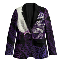 Purple Galaxy Polynesia Tribal Octopus Tattoo Blazer Pikake Lei Polynesian Pattern LT14 Unisex Purple - Polynesian Pride