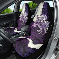Purple Galaxy Polynesia Tribal Octopus Tattoo Car Seat Cover Pikake Lei Polynesian Pattern LT14 - Polynesian Pride