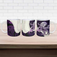 Purple Galaxy Polynesia Tribal Octopus Tattoo Ceramic Mug Pikake Lei Polynesian Pattern LT14 - Polynesian Pride