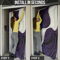 Purple Galaxy Polynesia Tribal Octopus Tattoo Door Cover Pikake Lei Polynesian Pattern LT14 - Polynesian Pride