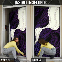 Purple Galaxy Polynesia Tribal Octopus Tattoo Door Cover Pikake Lei Polynesian Pattern LT14 - Polynesian Pride